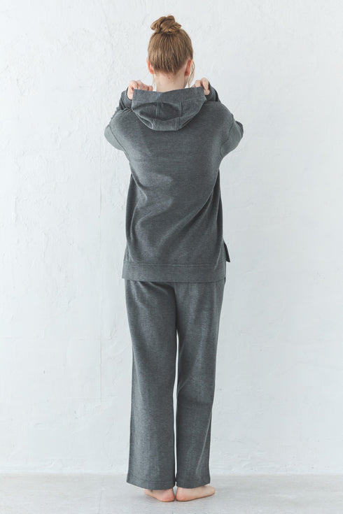 nemcaro ふっくら起毛ワイドストレートパンツ