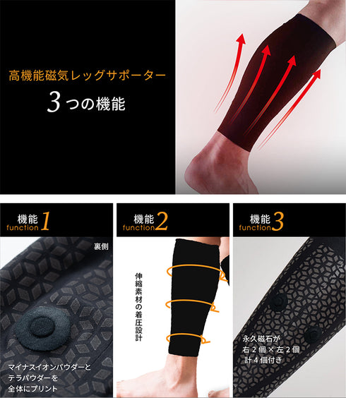 【医療機器】高機能磁気レッグサポーター【ふくらhug】
