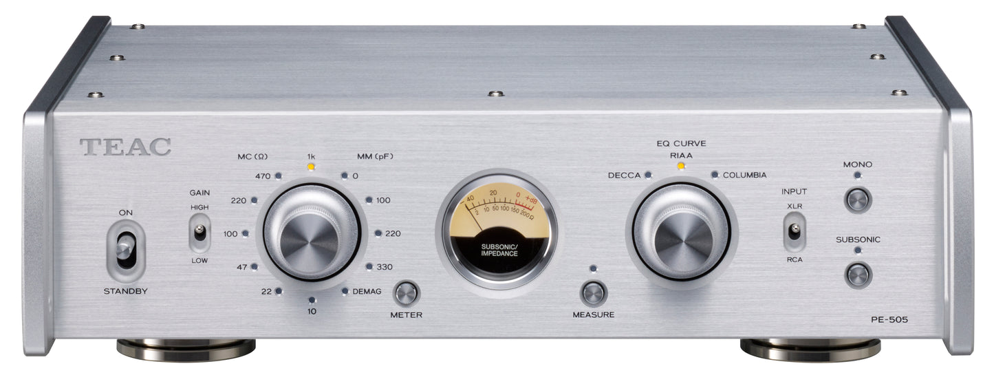 TEAC フルバランス・フォノ・イコライザー・アンプ PE-505(ブラック/シルバー)