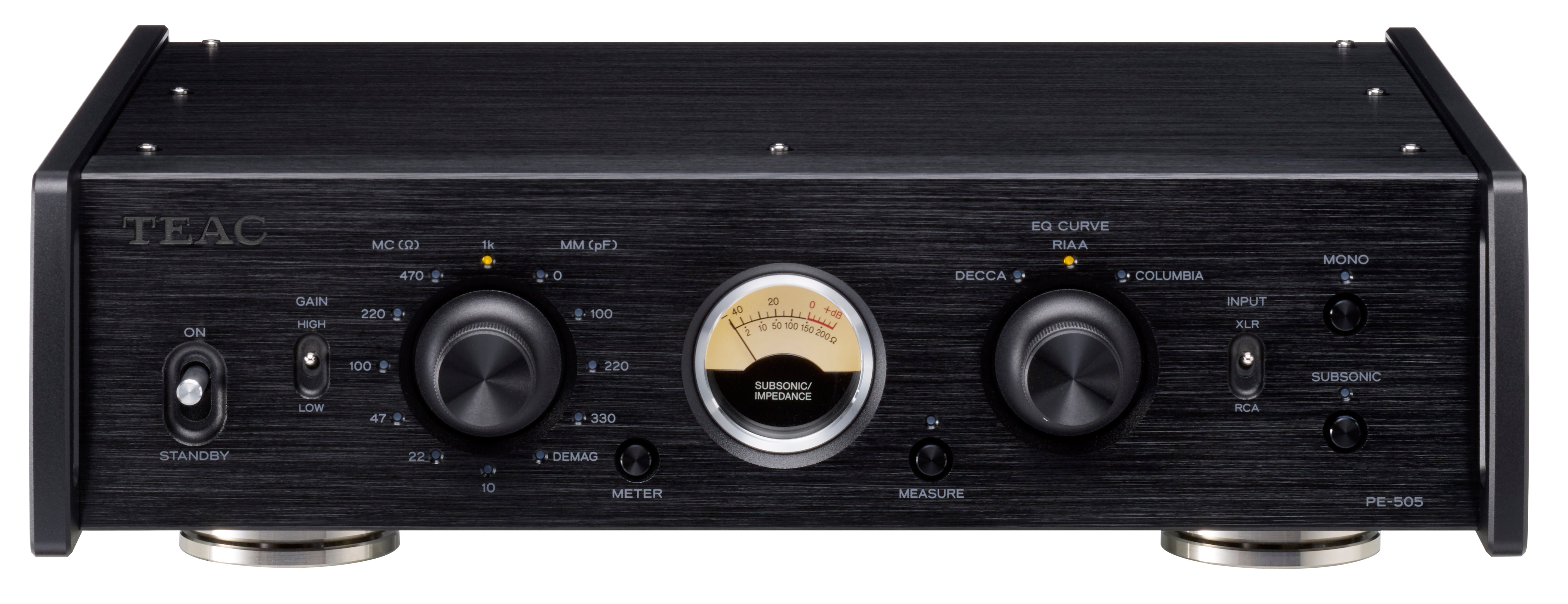 TEAC フルバランス・フォノ・イコライザー・アンプ PE-505（ブラック／シルバー）